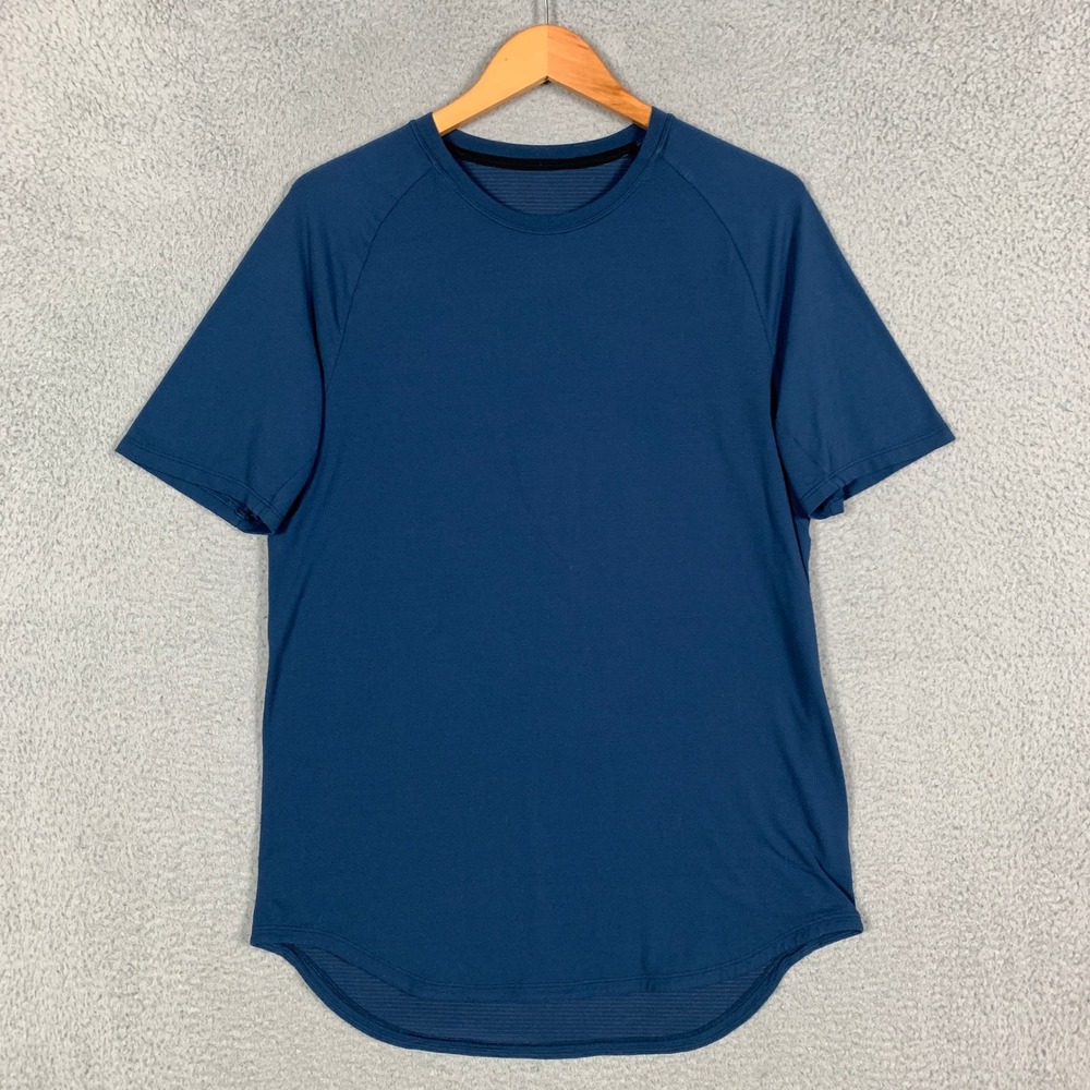 Lululemon Drysense Shirt Mens Large Blue Short Sleeve Athletic Always Agile Tee